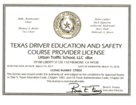 Sample Mature Driver Certificate